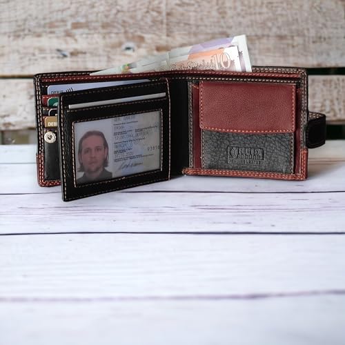 Luxury RFID Blocking Leather Passcase Wallet with Gift Box