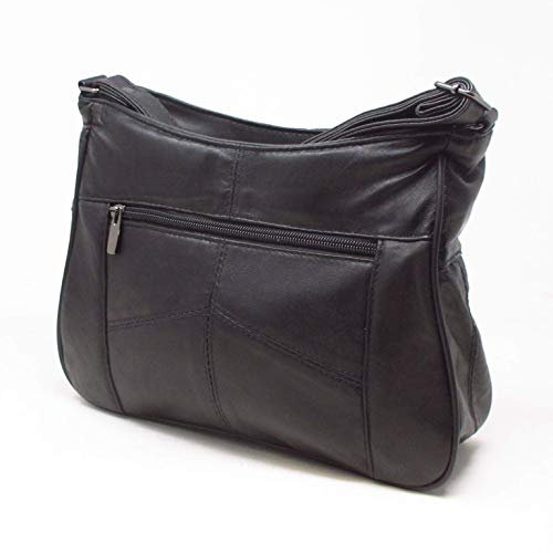 Luxury Italian Black Leather Shoulder Bag for Women