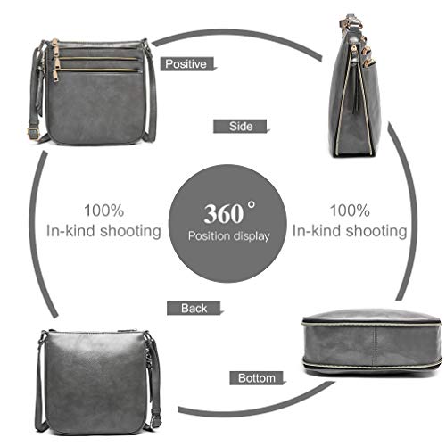 Miss Lulu Grey Fashion Shoulder Bag with Vintage Style