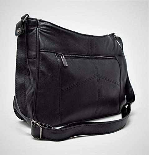 Luxury Italian Black Leather Shoulder Bag for Women