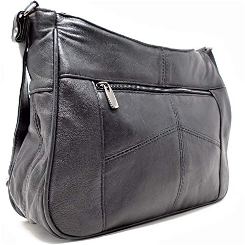 Luxury Italian Black Leather Shoulder Bag for Women