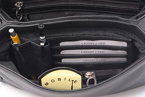 Black Pandora Vintage Leather Crossbody/Top Handle Handbag
