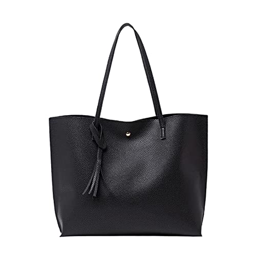 Black Designer Tote Bag with Large Capacity
