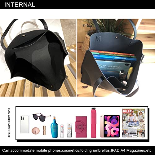 Black Designer Tote Bag with Large Capacity