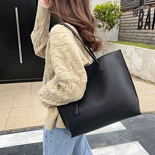 Black Designer Tote Bag with Large Capacity