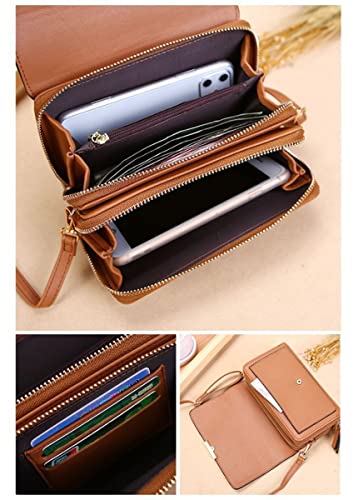 Red PU Leather Crossbody Bag with Credit Card Slots