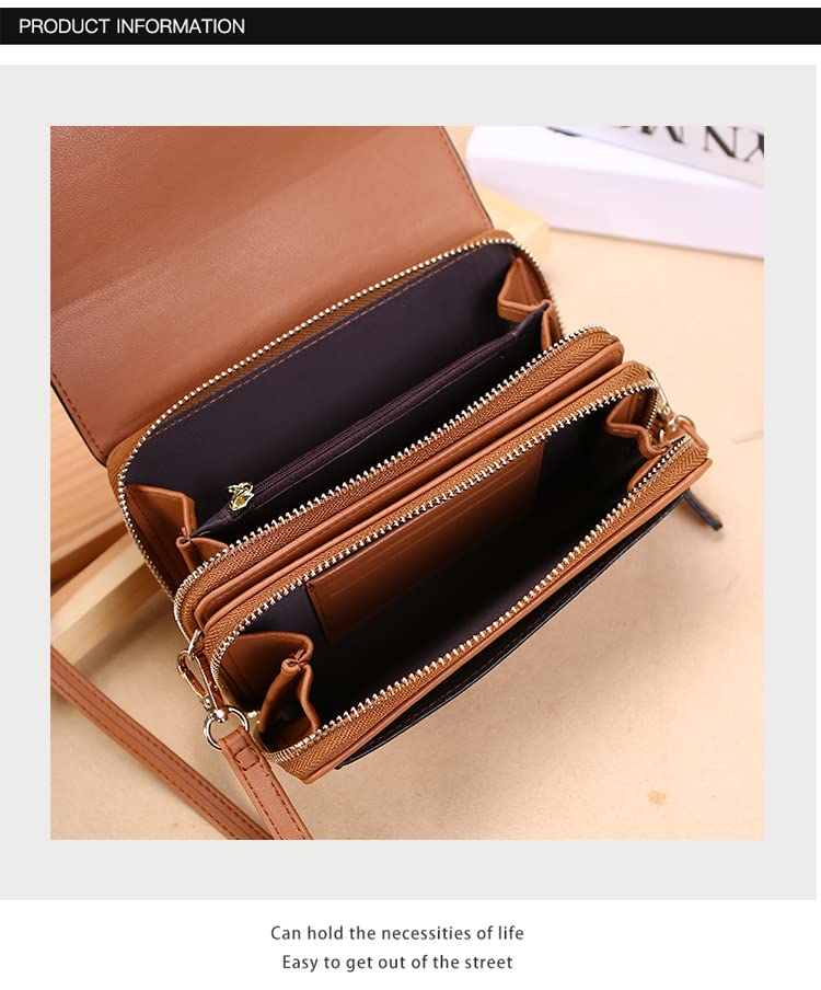 Red PU Leather Crossbody Bag with Credit Card Slots