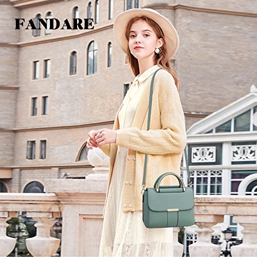 FANDARE Green PU Leather Crossbody Handbag