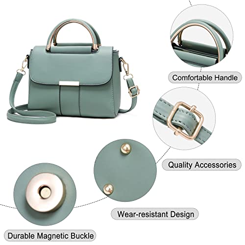 FANDARE Green PU Leather Crossbody Handbag