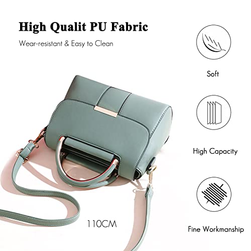 FANDARE Green PU Leather Crossbody Handbag