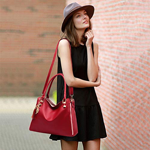 Elegant wine red designer handbag by NICOLE & DORIS