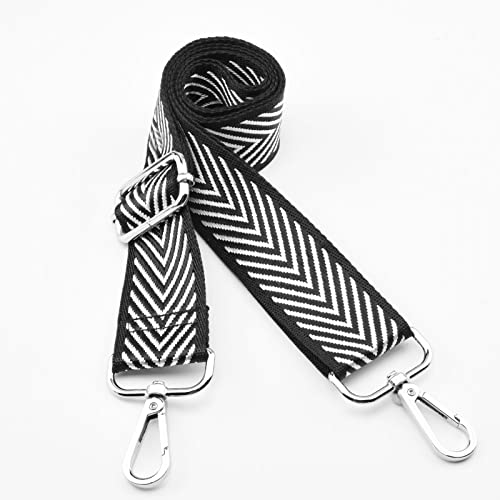 Adjustable Shoulder Strap for Designer Handbags - Black/White