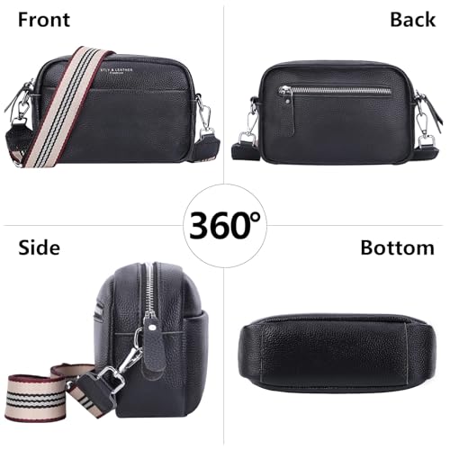 White Leather Crossbody Camera Bag with Removable Strap