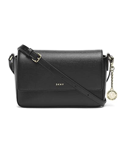 DKNY Bryant-Md Flap Crossbody Bag, Black Gold