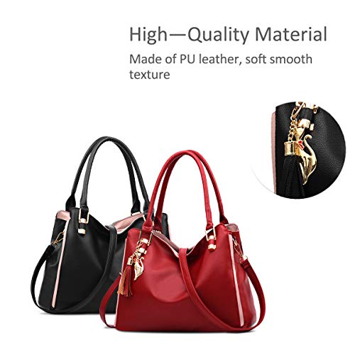 Elegant wine red designer handbag by NICOLE & DORIS