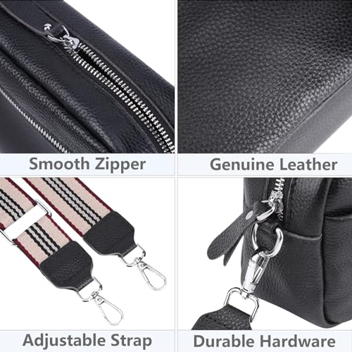 White Leather Crossbody Camera Bag with Removable Strap