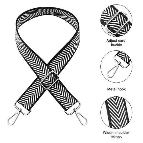 Adjustable Shoulder Strap for Designer Handbags - Black/White