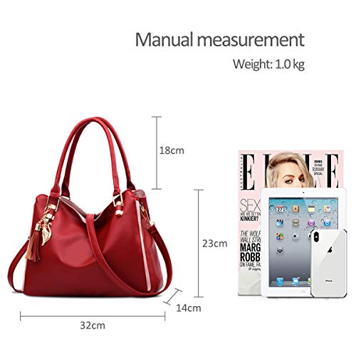 Elegant wine red designer handbag by NICOLE & DORIS