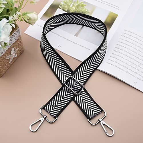 Adjustable Shoulder Strap for Designer Handbags - Black/White
