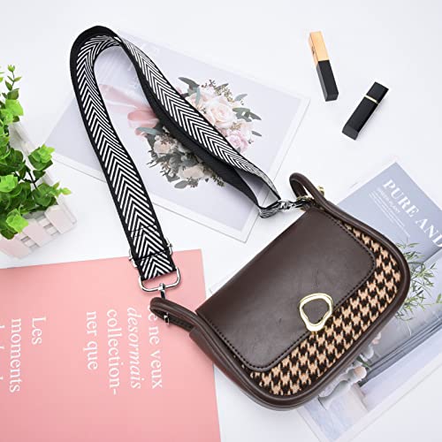 Adjustable Shoulder Strap for Designer Handbags - Black/White