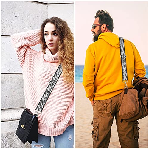 Adjustable Shoulder Strap for Designer Handbags - Black/White