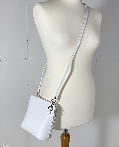 LeahWard® White Leather Cross Body Shoulder Bag