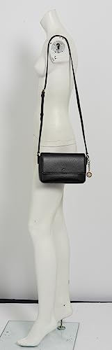DKNY Bryant-Md Flap Xbody Crossbody, Black Gold