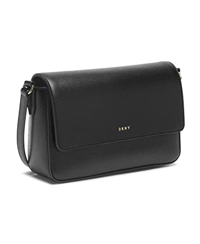 DKNY Bryant-Md Flap Xbody Crossbody, Black Gold