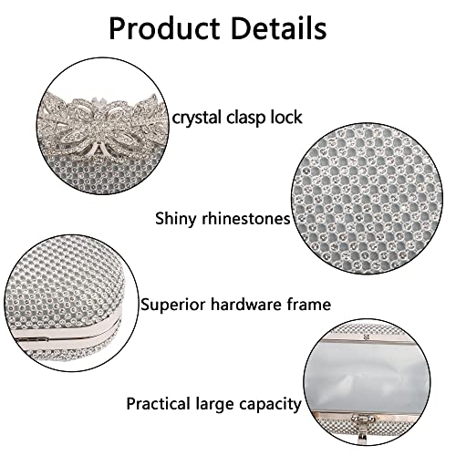 Elegant Crystal Clutch Bag for Party or Bridal Prom