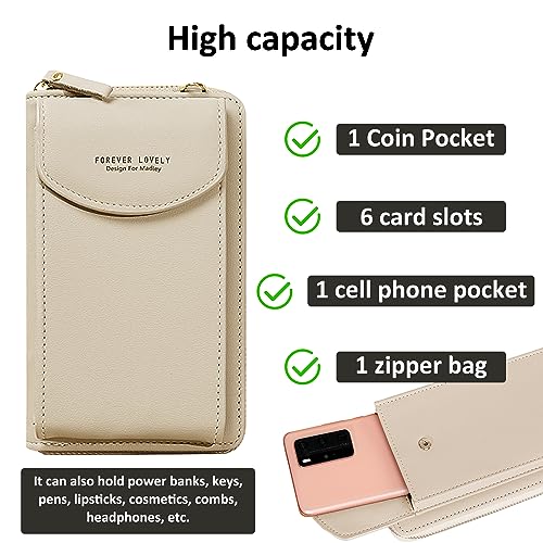 White PU Leather Cell Phone Bag for Women