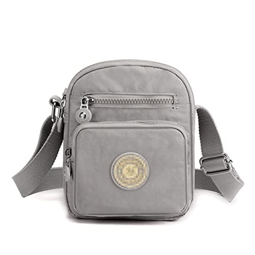 Gray Casual Nylon Crossbody Bag for Women