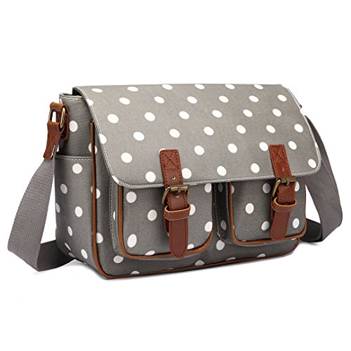 KONO Large Messenger Bag Polka Dot Travel Handbag