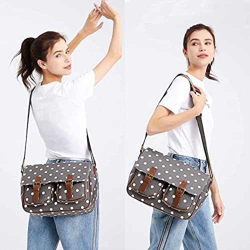 KONO Large Messenger Bag Polka Dot Travel Handbag