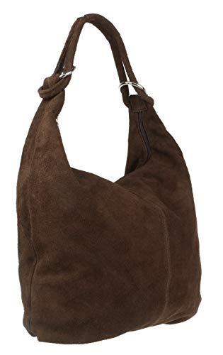 Italian Suede Leather Hobo Shoulder Bag: Girly Chic
