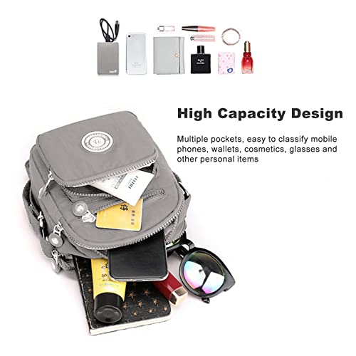Gray Casual Nylon Crossbody Bag for Women