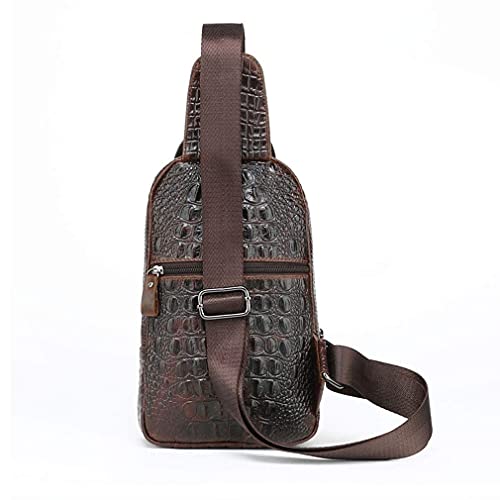 Hebetag Genuine Leather Crocodile Sling Bag Backpack- Men