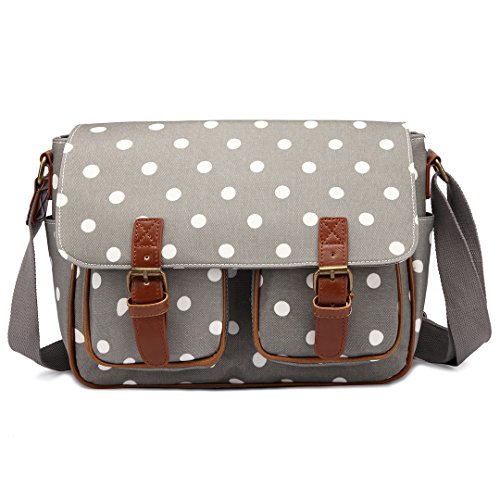 KONO Large Messenger Bag Polka Dot Travel Handbag