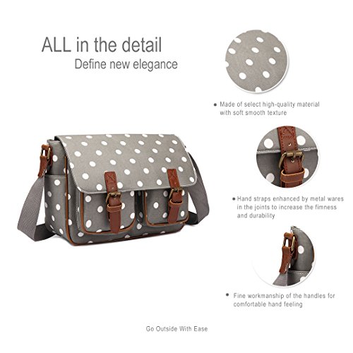 KONO Large Messenger Bag Polka Dot Travel Handbag