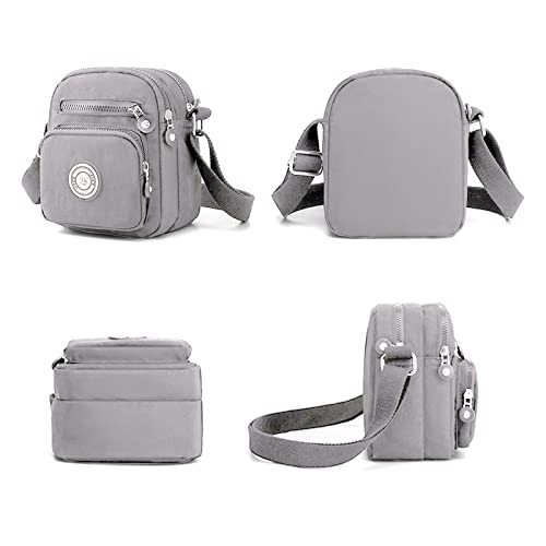 Gray Casual Nylon Crossbody Bag for Women