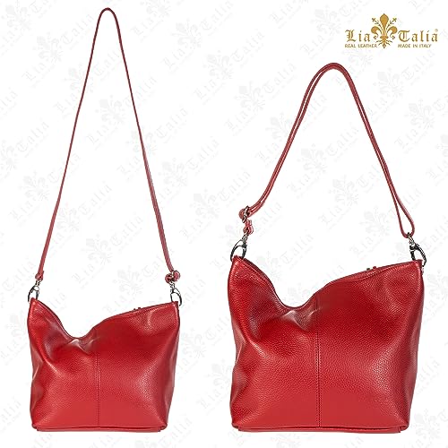 100% Italian Leather Medium Size Silver Hobo Handbag