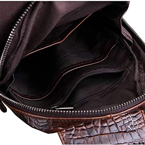 Hebetag Genuine Leather Crocodile Sling Bag Backpack- Men