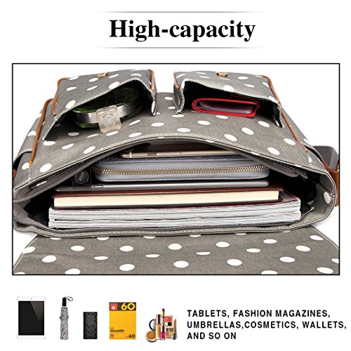 KONO Large Messenger Bag Polka Dot Travel Handbag