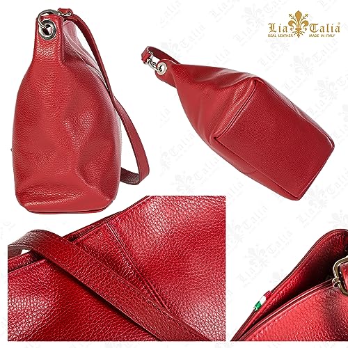 100% Italian Leather Medium Size Silver Hobo Handbag