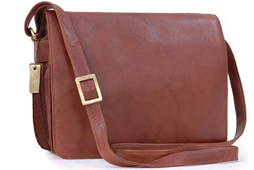 VISCONTI - Women's Atlantic Leather Cross Body Bag - Brown
