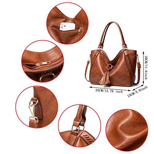 Retro Vintage Soft Leather Tote Shoulder Handbag