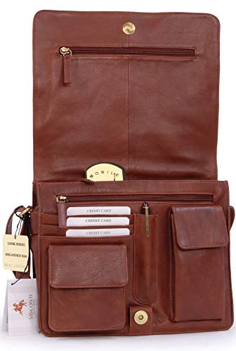 VISCONTI - Women's Atlantic Leather Cross Body Bag - Brown