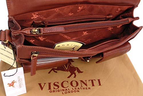 VISCONTI - Women's Atlantic Leather Cross Body Bag - Brown
