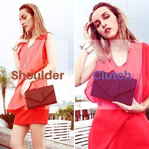Milisente Suede Evening Clutch Crossbody Bag (Blue)