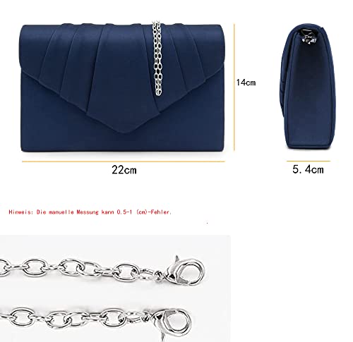 Milisente Suede Evening Clutch Crossbody Bag (Blue)