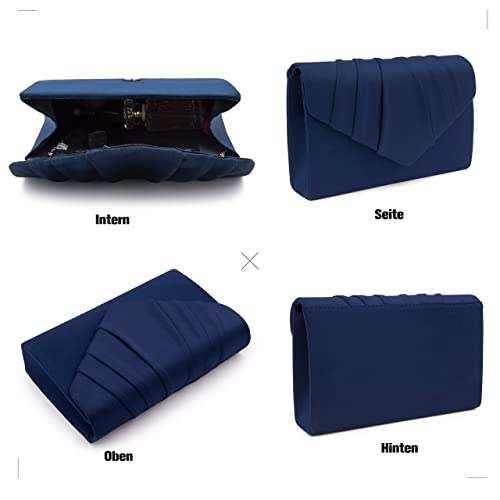 Milisente Suede Evening Clutch Crossbody Bag (Blue)